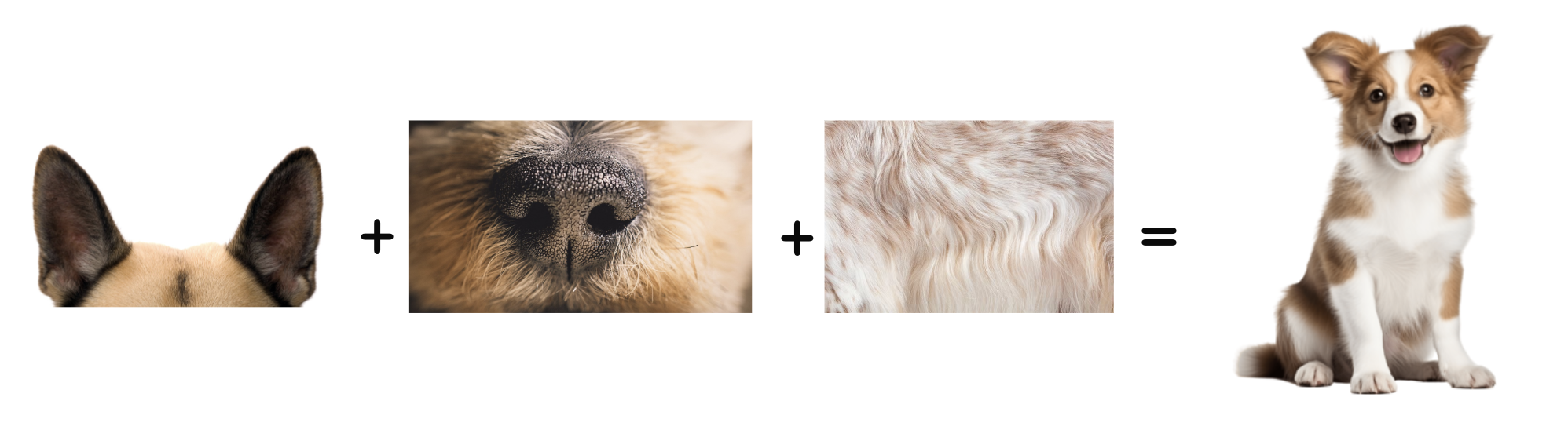 Dog features connected by weighted edges into a circuit